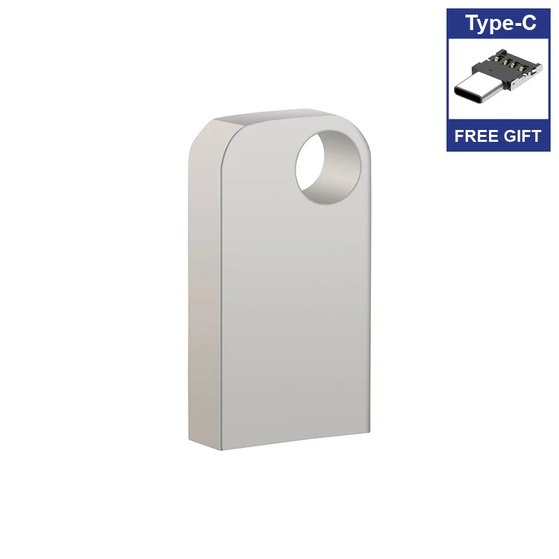 

Free Type-C adapter Pure Mini USB Flash Drives metal pendrive usb flash stick memory card 4GB 16GB 32GB 64GB 128gb 256gb 512gb