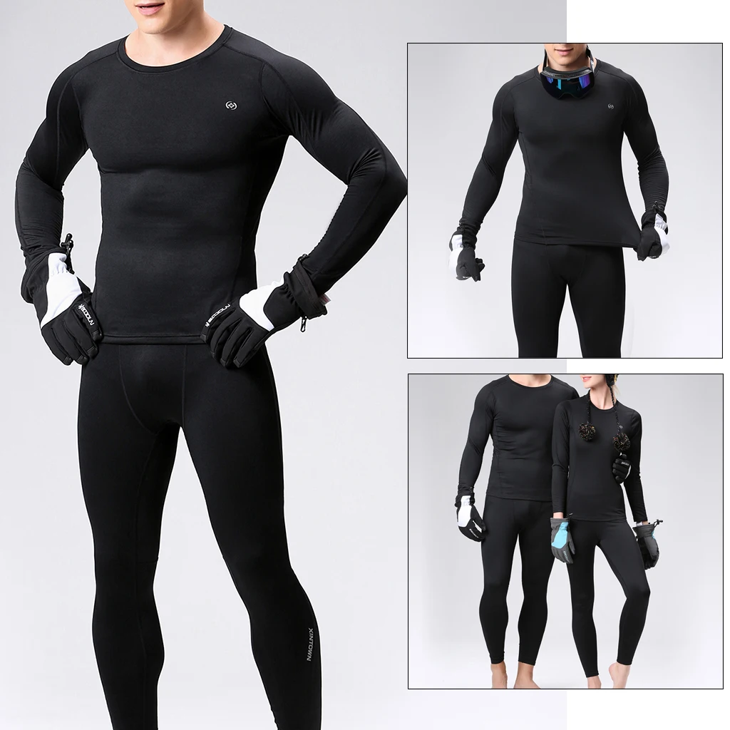 Winter Thermal Underwear Long Sleeve Long Johns Base Layer Thermal Underwear Set for Winter Sports Snowboarding 