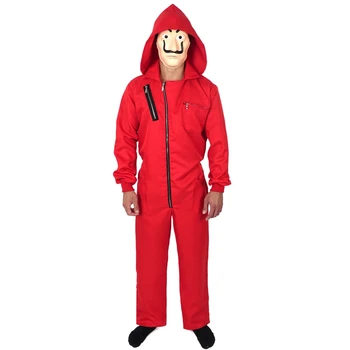 

Banknote House Cosplay Costume Daly Red Siamese Men Women Role Playing Halloween Party Nightclub Masquerade Clothing With Mask