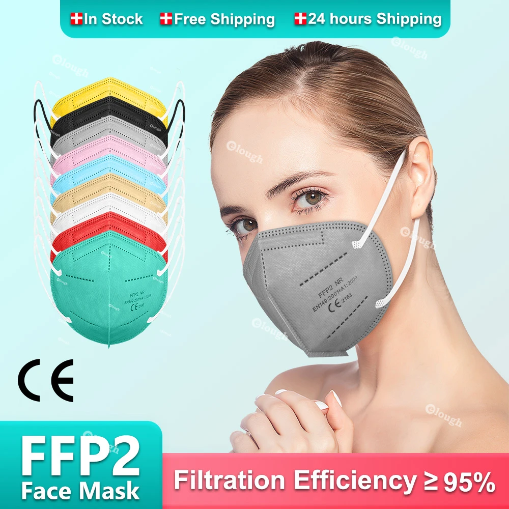 5-слойная черная маска FFP2 KN95 маски FPP2 для взрослых многоразовая лица фильтр KN 95