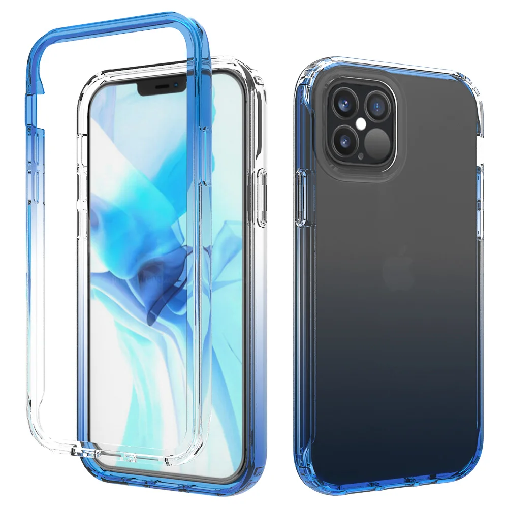 IPhone case transparent with gradient 360 suitable for 12 11 Pro max 8 7 6 6S plus x XR XS Se 2020 models | Мобильные телефоны и
