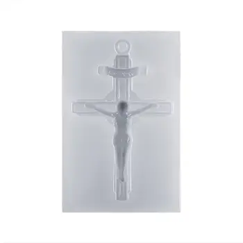 

New Silicone Mold Exquisite Vintage Cross Jesus Mirror DIY Jewelry Making Tools Epoxy Resin Molds Crystal Handmade Cake Fondant