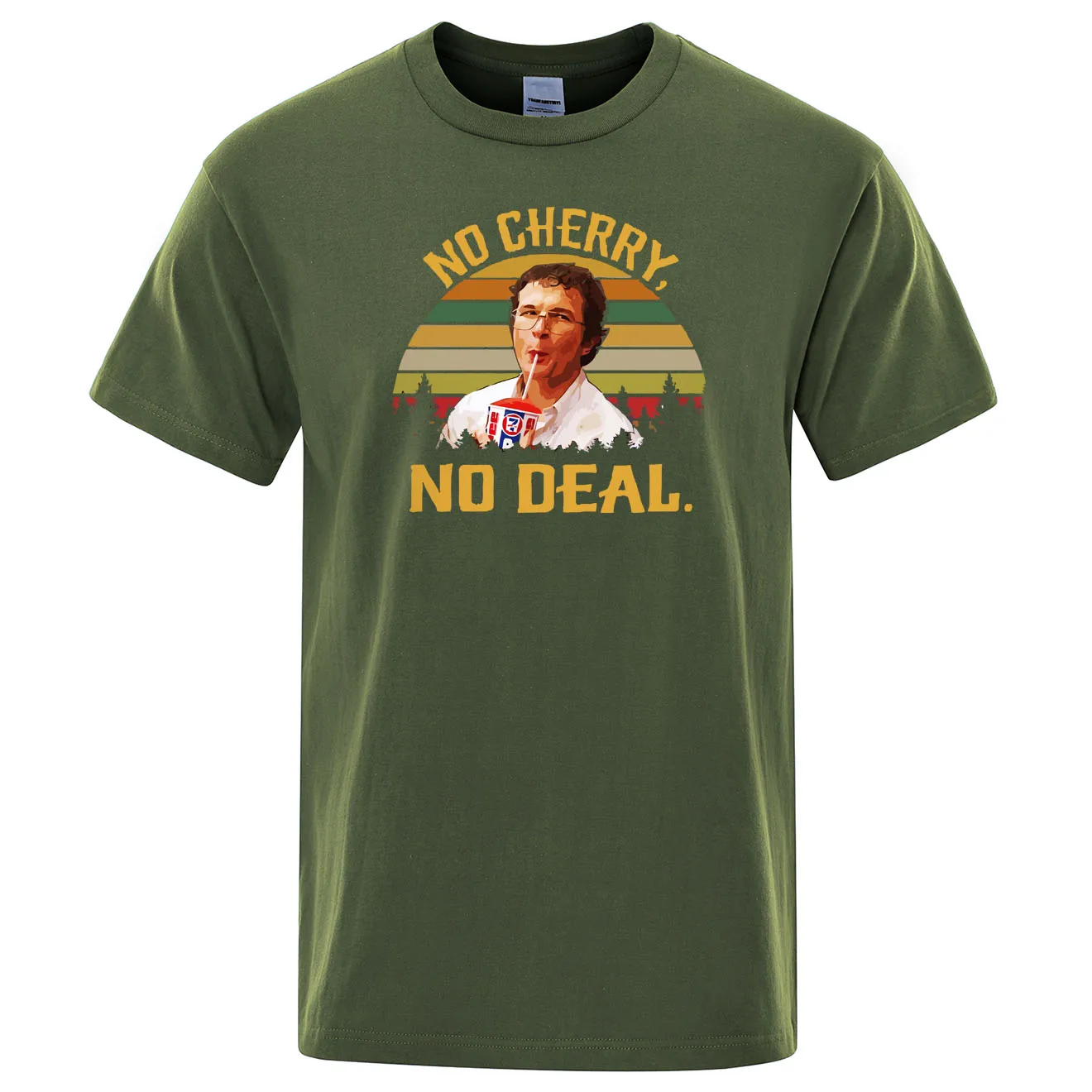 No Cherry No Deal Мужская футболка с рисунком, короткий рукав, повседневные летние хлопковые топы, винтажная Ретро футболка, футболка с принтом «чужак»