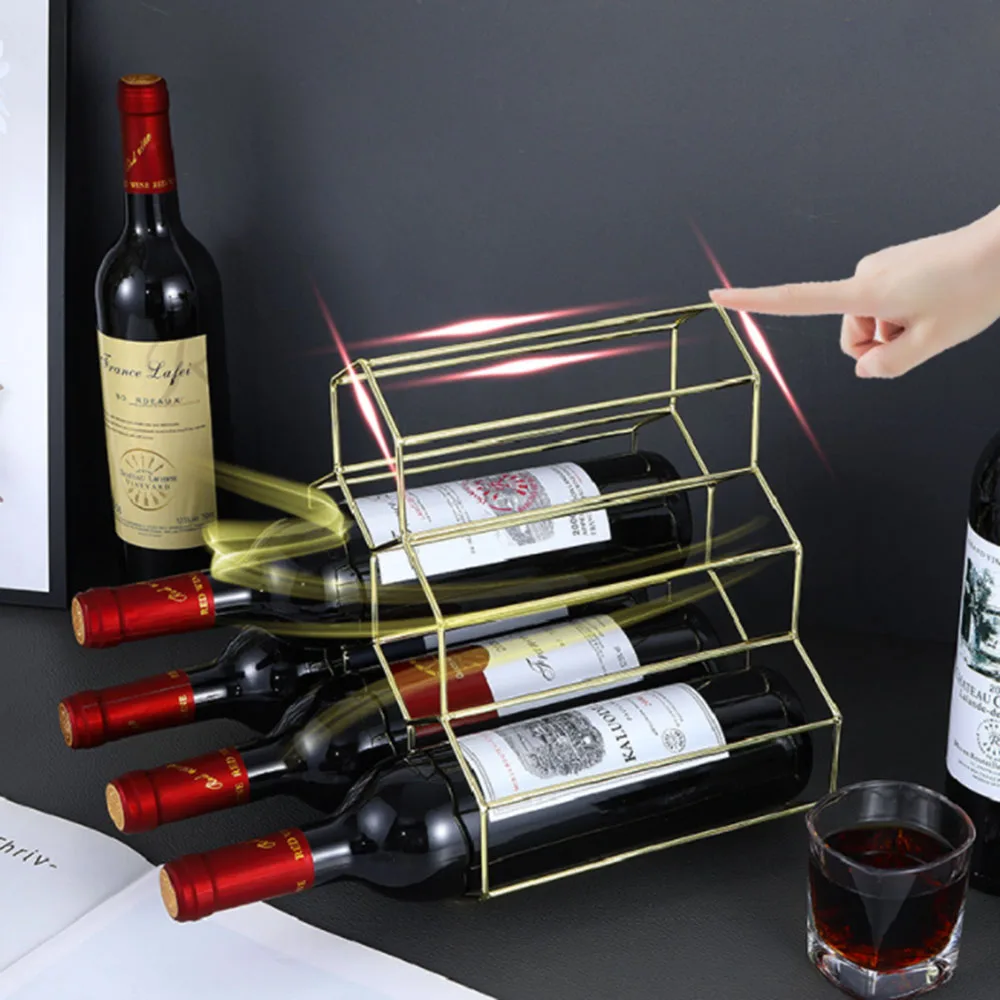 Casier à 6 bouteilles de vin en métal noir moderne, sans assemblage,  rangement pour bouteilles de vin, pour la cuisine, le bar ou le bureau -  AliExpress