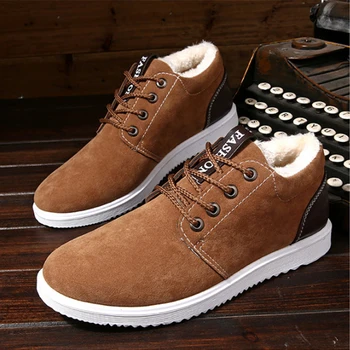 

calzado hombre 2019 Men's Vulcanize Shoes Plush Warm Fashion Men's causal Male Low Help Flat Shoes Size 39-44 Zapatos De Hombre