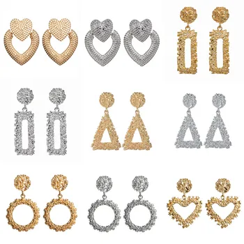 

VAGZEB 2020 New Fashion Statement Earrings Big Geometric Metal Earrings For Women Hanging Dangle Earrings Drop Earrings Jewelry