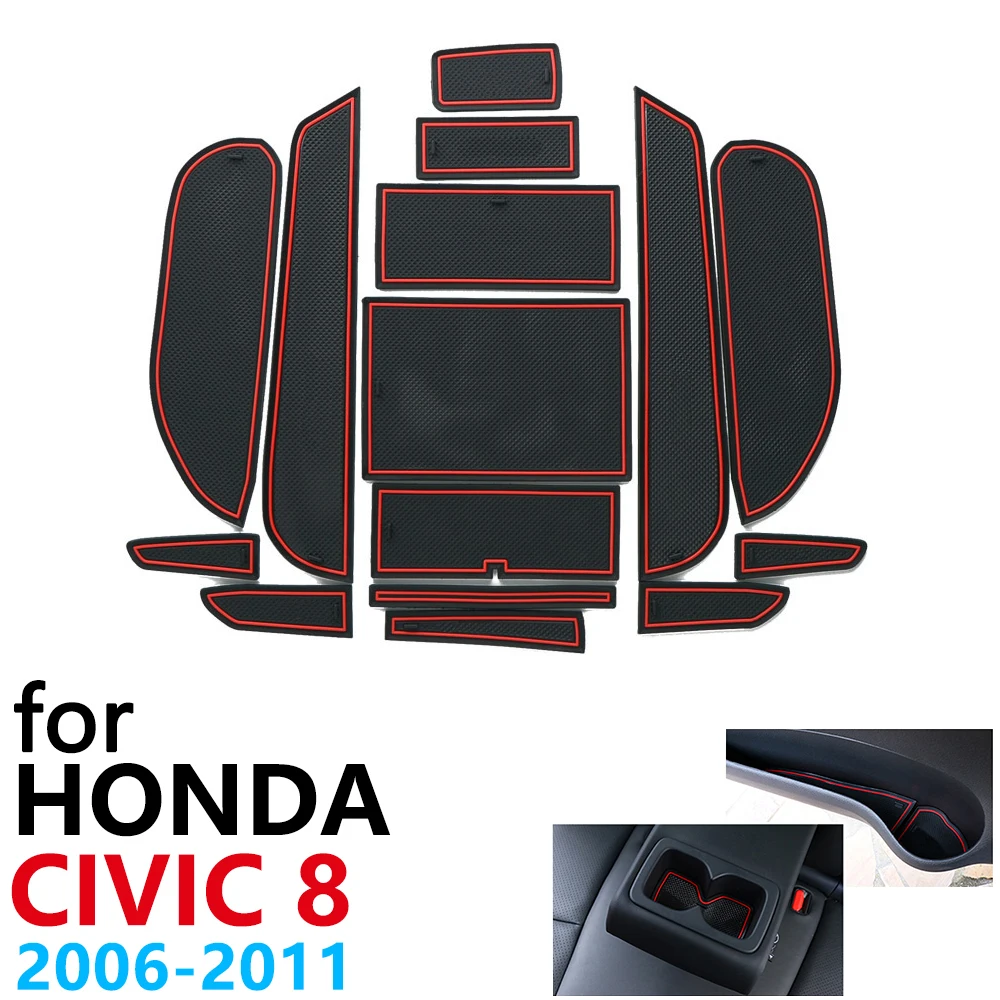 Нескользящий Резиновый коврик для чашки дверной паз Honda Civic Type R FA FD 2006 ~ 2011 2007 2010