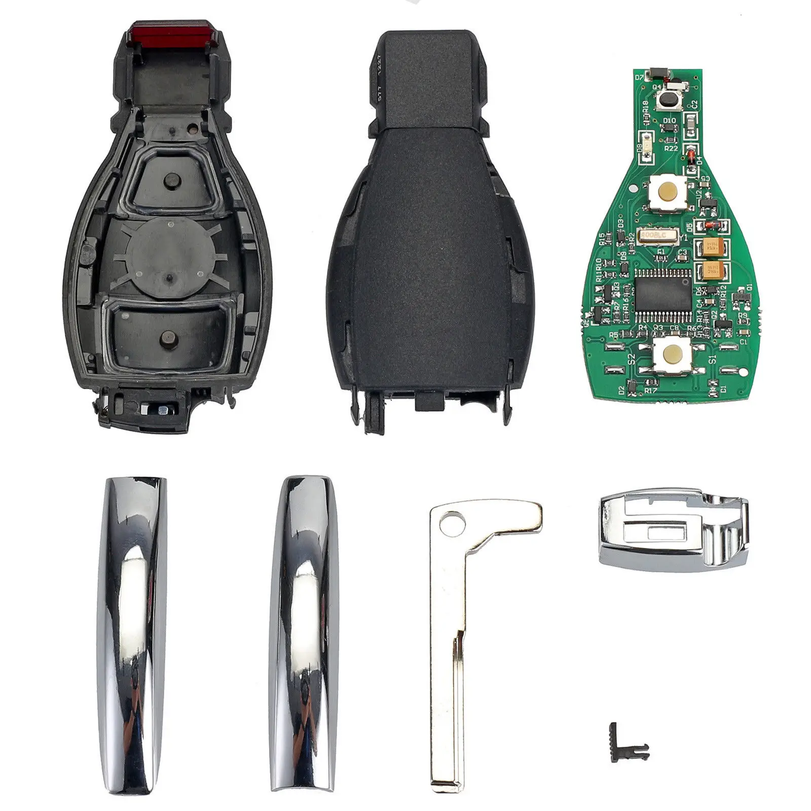Для Mercedes BENZ 2000+ с NEC и BGA и чип NEC 3/3+ 1 Тревожная кнопка 2/2+ 1 кнопки Автозапуск дистанционного ключа автомобиля 433MHz Smart Key Корпус чехол