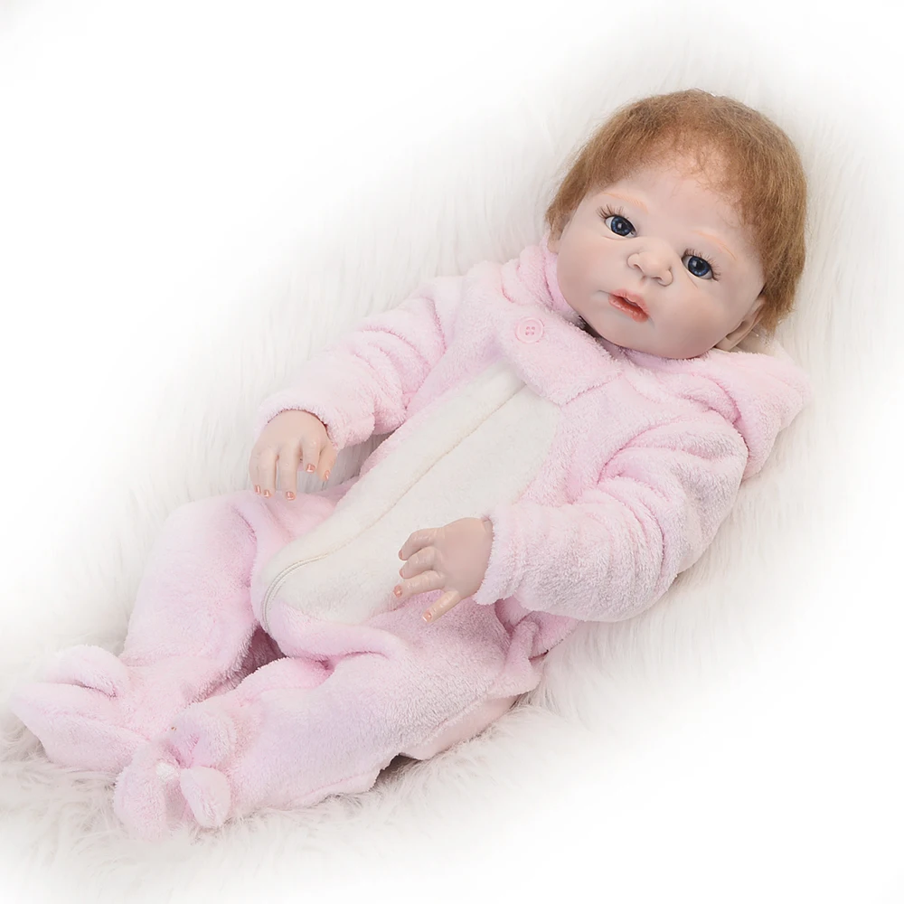 Супер реальные реборн девочка жесткий силиконовый тело реборн куклы с розовой одеждой реалистичные дети Playmates детские игрушки дети Рождество