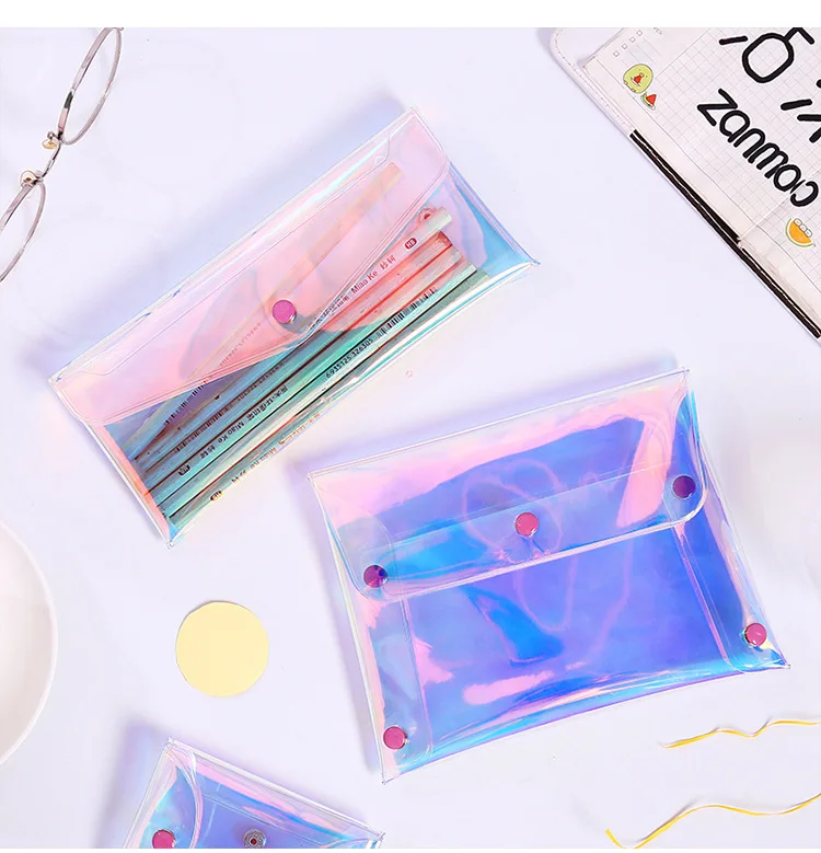 AngelHere Store, 1 шт./лот, цветной чехол-карандаш Ins, голубой, яркий, милый, для девочек, чехол-карандаш, канцелярские принадлежности для офиса, школы