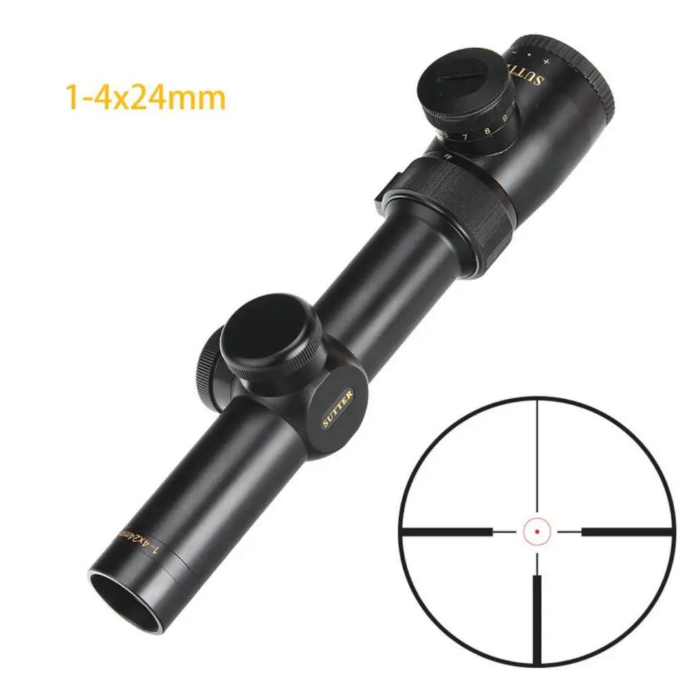 SUTTER 1-4X24 компактные прицелы для охоты R12 или R29 стеклянная сетка красный свет прицел турели сброс тактический прицел