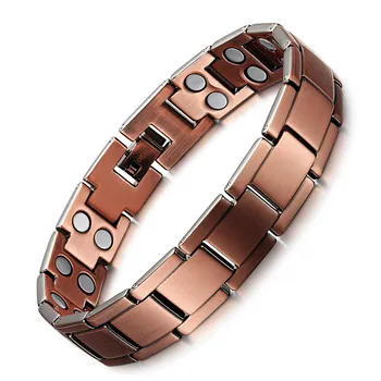 

Vintage Copper Magnetic Bracelet for Men / Women 2 Row Magnet Healthy Healing Therapy Bio Energy Bangles Fashion Jewelry