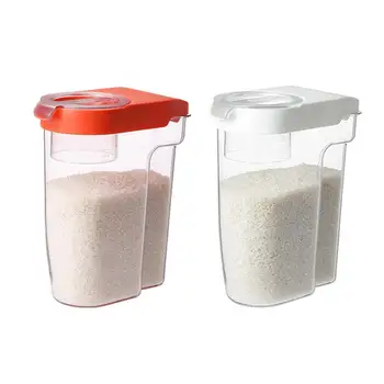 

Plastic Cereal Dispenser Storage Box Kitchen Food Grain Rice Container Bins Organizer Fridge Sealing Tarros Almacenamiento