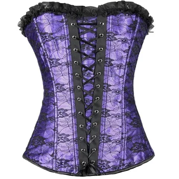

Female Lace Corset Fashion Lolita Court Style Abdominal Retraction Temperament Mesh Yarn Cross-tied High Quality Frenulum Corset