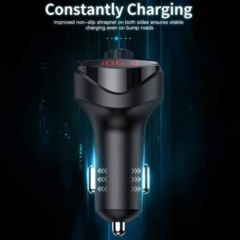 

Handfree Car Charger Bluetooth Dual USB Voltage Display phone Charger adapter Cigarette Lighter power For iPhone Xiaomi Mobile