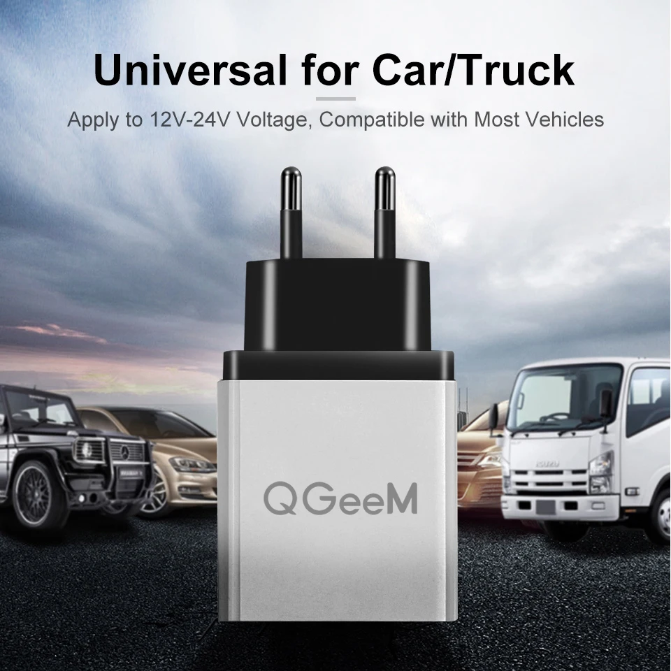 QGEEM 3 порта USB зарядное устройство для iPhone X Xiaomi EU US Plug QC 3,0 быстрое зарядное устройство для телефона Быстрая зарядка 3,0 портативное настенное зарядное устройство адаптер