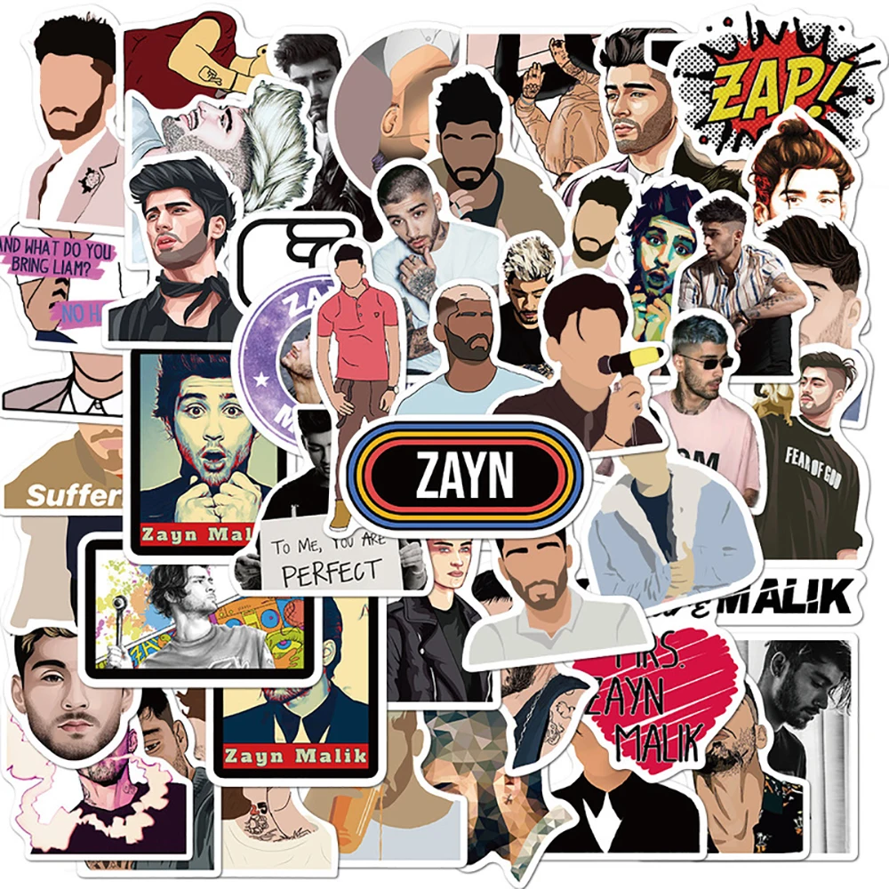 

10/30/50PCS British Singer Zayn Malik Stickers Waterproof Snowboard Laptop Luggage Guitar Graffiti Decal Sticker for Kid Toys