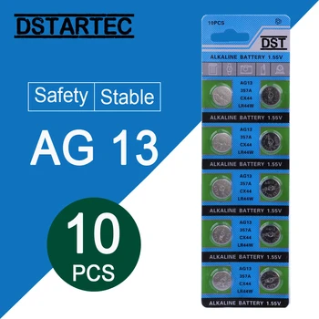 

10pcs 30mAh 1.55V AG13 LR44 L1154 RW82 RW42 SR1154 SP76 pila SR44 Button Batteries For Watch Toys Remote etc Cell Coin Battery