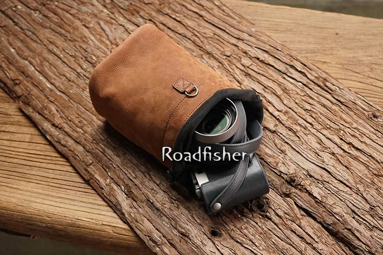 Leather camera bag pocket -1
