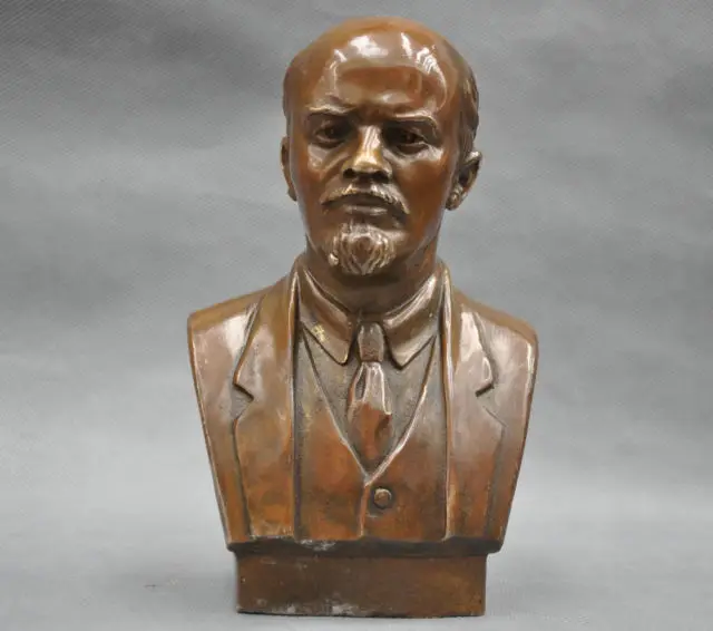 7'' Elaborate Soviet Leader Vladimir Ilyich Ulyanov Lenin Bust Copper Statue | Дом и сад