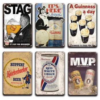 

Guinness Stag Beer Metal Wall Art Poster Tin Sign Vintage Miller Time Metal Sign Irish Pub Kitchen Restaurant Home Decoration