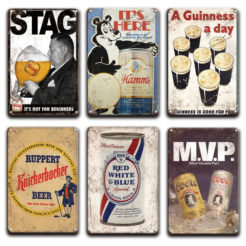 Пивной металлический настенный художественный постер Guinness Stag Оловянная вывеска