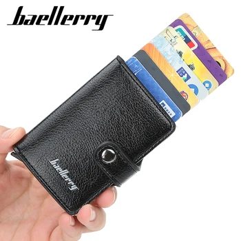 

Baellerry 2020 Wallet RFID Card Protection for Credit Cards Pop up Automatically Men Wallets Leather Card Holder