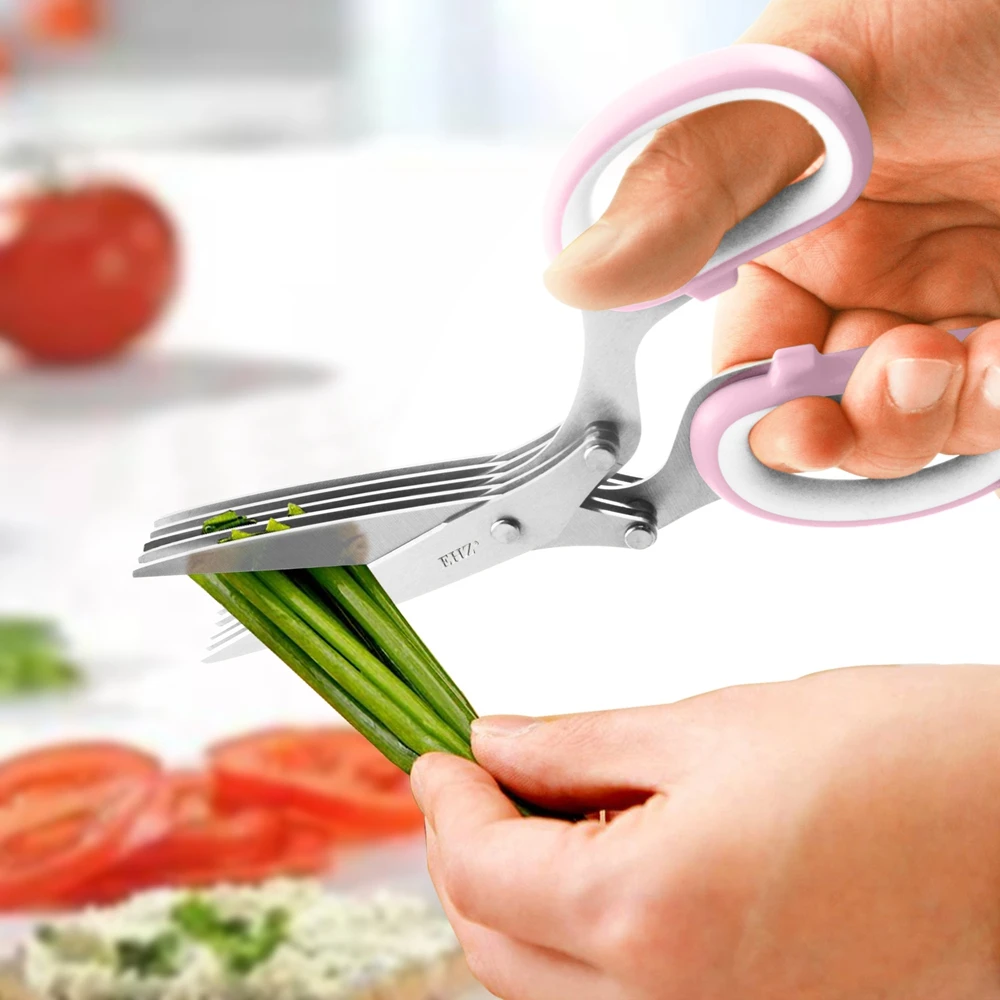 Kitchen Food Scissor Shear Knife Herbs Vegetable Stainless Steel Kids  Tableware