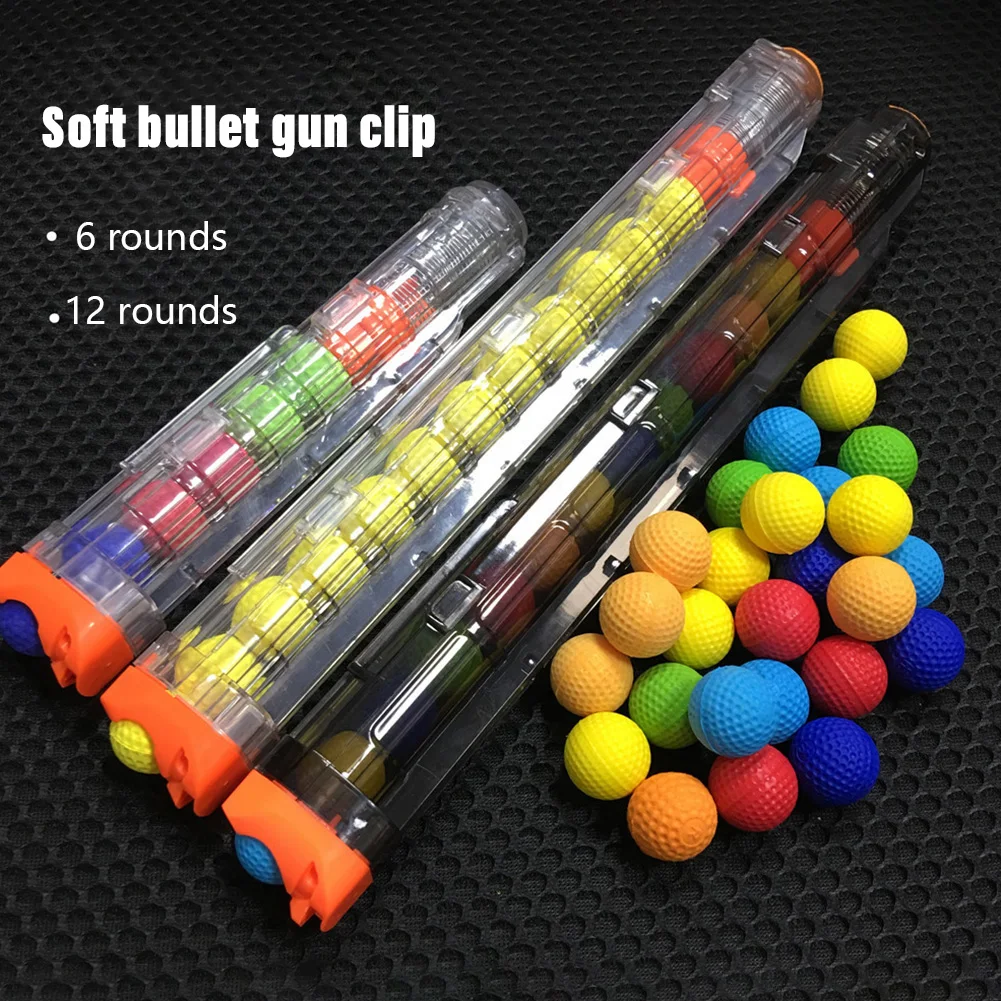 White 12 Ball Bullet Reload Clip Round Darts Gun Toy Replacement Magazine 