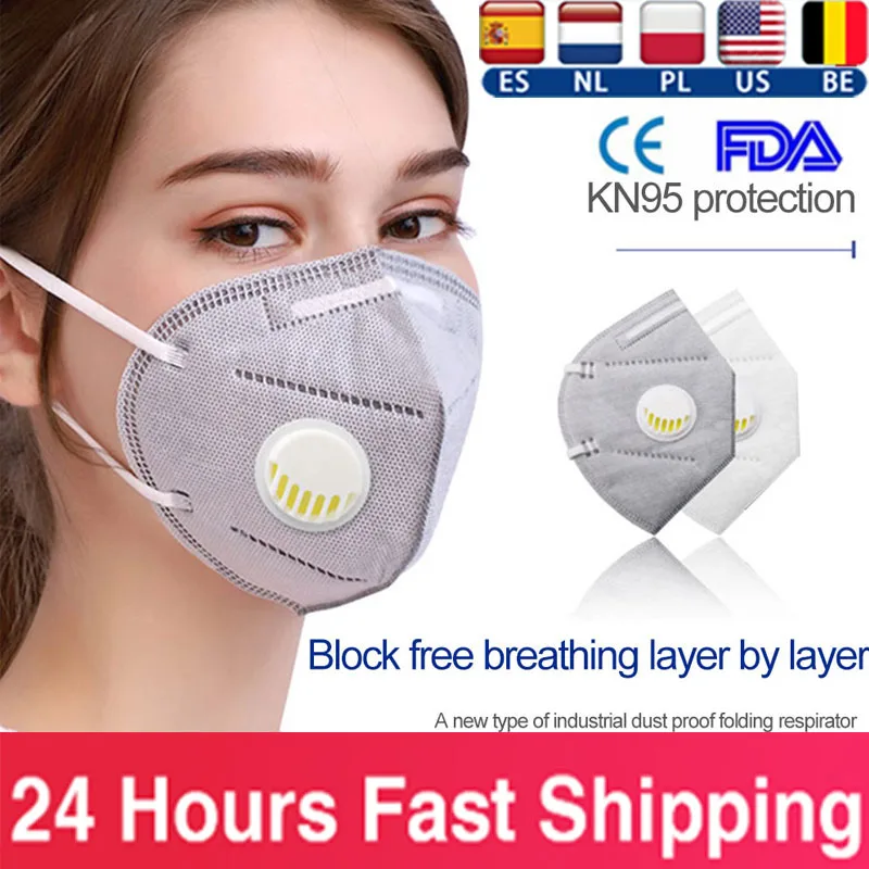 

KN95 Disposable Face Masks N95 Protective Filter Mouth Respirator Dust Mask Flu Facial Pm2.5 Mouth Cover Pk Ffp2 Fpp3 Mask