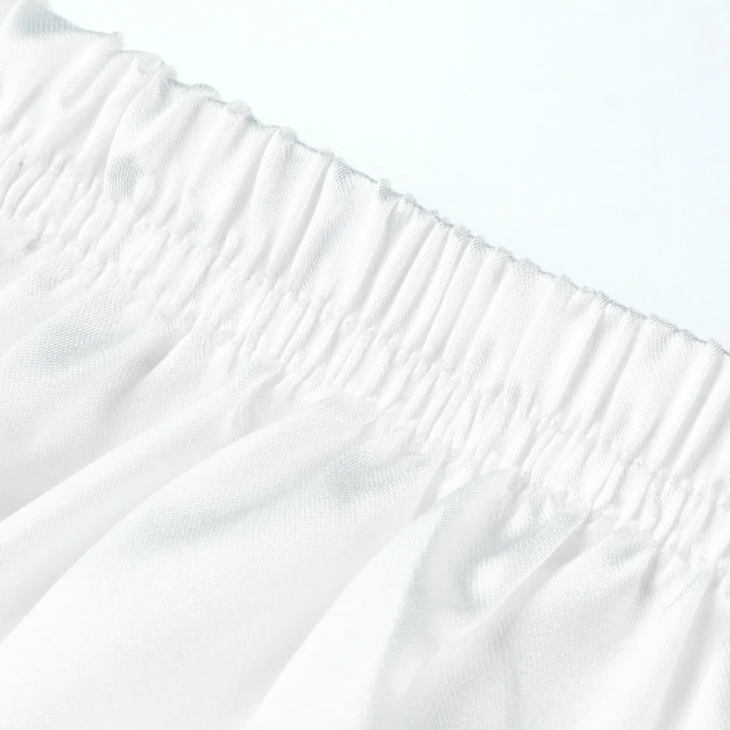 Кружевные шорты шелковистые с эластичной резинкой на талии для женщин Домашний спортивный костюм для сна Короткие штаны пижамная ночная рубашка