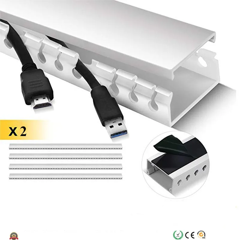 Caja de cables, caja de gestión de cables Almacenamiento de cables Caja  organizadora de cables Escritorio Toma de TV Computadora USB para cubrir y  ocultar para el hogar y la oficina