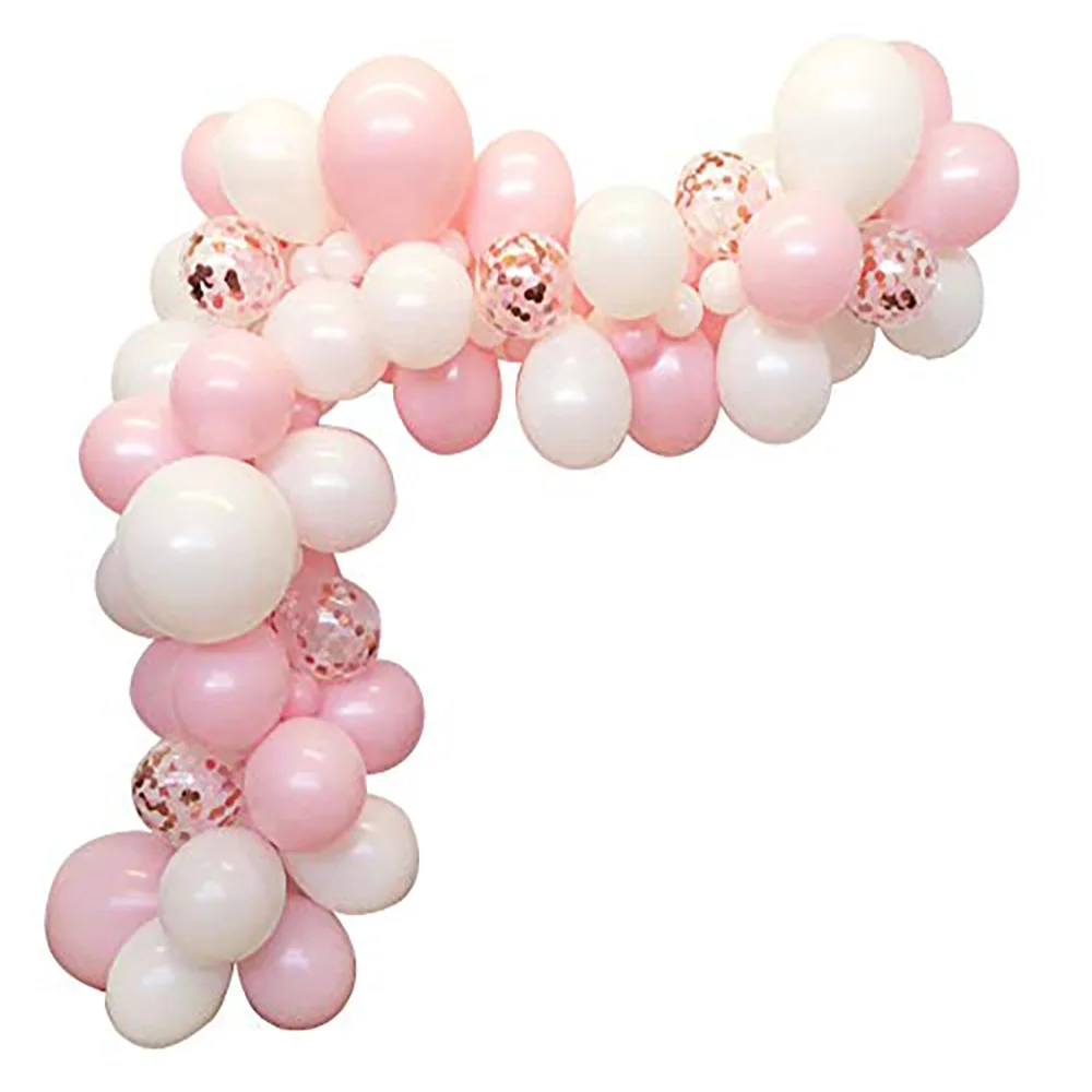 

100pcs DIY Balloons Garland with Pink and White Balloons Confetti Balloons Perfect for party suppies.