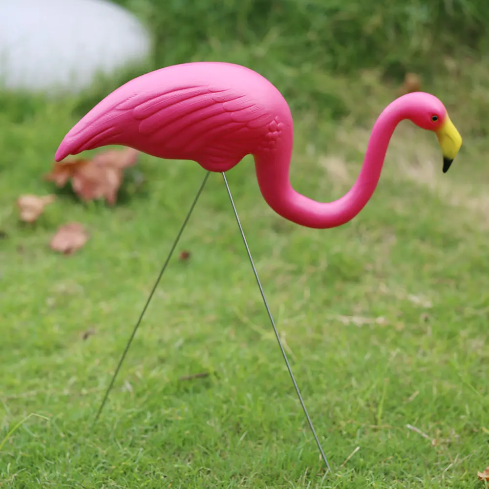 SOLEDI 1 Set Outdoor Gardening Decor Decal Flamingo Garden Artificial Flamingo Pink/Red for Festival Villa Home Garden Supply