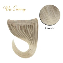 VeSunny, 1 штука, невидимый ореол, волосы для наращивания,, настоящие человеческие волосы, флип в проволоке, с 2 клипсами на балаяже, нордический блонд#18/60