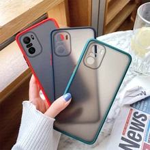 For Xiaomi Poco F3 Case Shockproof Silicone TPU Protective Bumper Poco F3 Back Cover Matte Clear Armor Phone Case Poco F3 X3 Pro