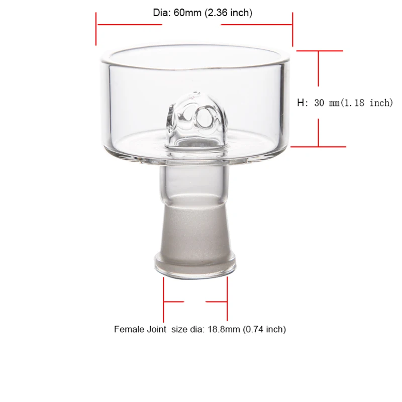 18.8MM Female Joint Glass Hookah Bowl Oil Collector Male Shisha Head Coal Tray Chicha Accessories