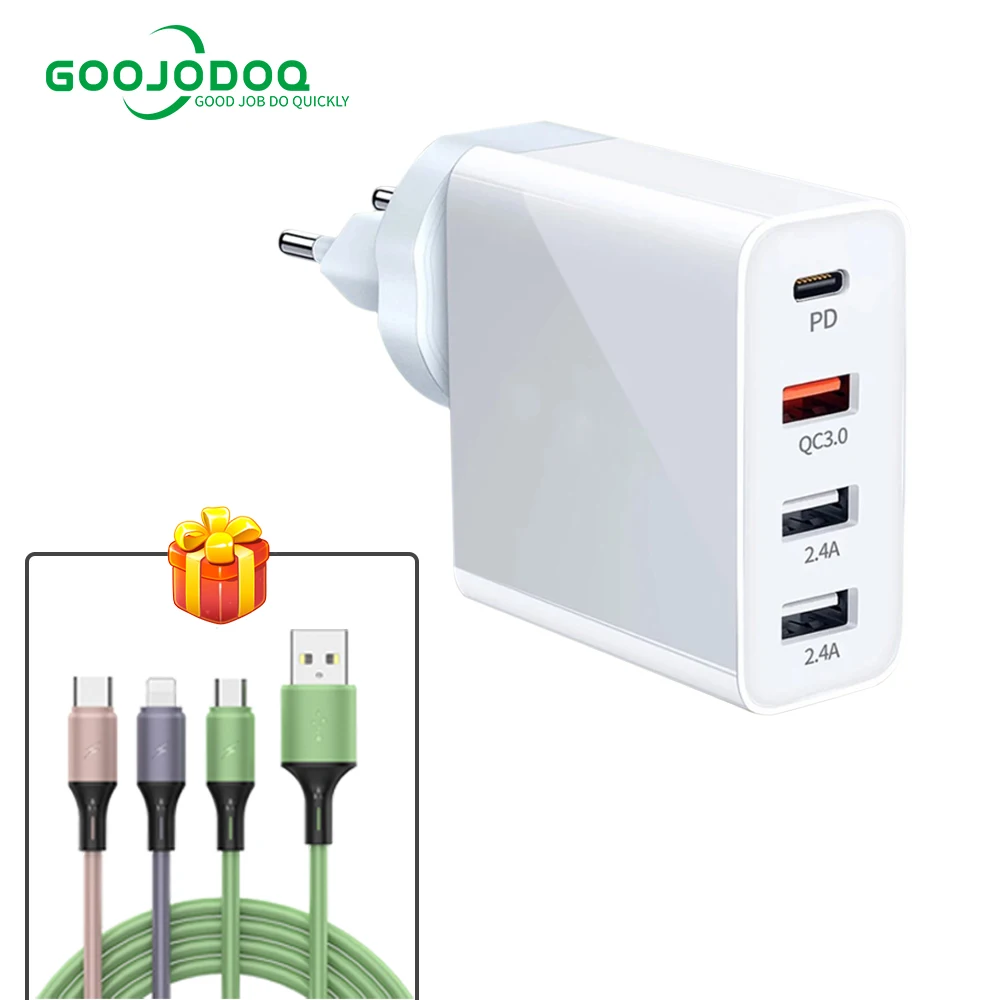 48 Вт QC 3 0 PD зарядное устройство для Macbook iPad iphone 12 pro max Samsung USB C EU US настенное + в 1
