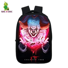 IT Horror Movie клоун рюкзаки школьные сумки для девочек и мальчиков-подростков 14,5 дюймов детские дорожные сумки на плечо корейские маленькие рюкзаки