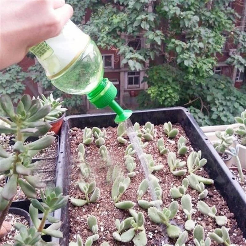 H15f6b63e70ec4cb8a0af5b16170eba24u 3pcs Gardening Plant Watering Attachment Spray-head Soft Drink Bottle Water Can Top Waterers Seedling Irrigation Equipment