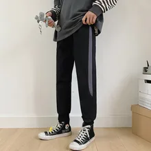 Повседневные брюки мужские тонкие модные контрастные цвета хлопковые тренировочные Мужские штаны для бега, джоггеры спортивные брюки уличная одежда хип-хоп брюки мужские s M-5XL