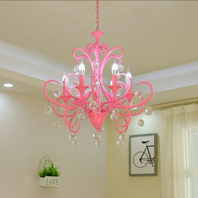 Salon Shopwindow Mission Style Blue Candle Chandelier Living Room Bedroom Dining Room Luminaire Arts Crafts Lights