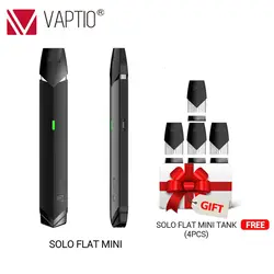 Vaptio Solo плоский мини-комплект Портативный системный комплект 1,0 мл картридж 12 Вт 260 мАч комплект электронных сигарет Vape Pod керамическая