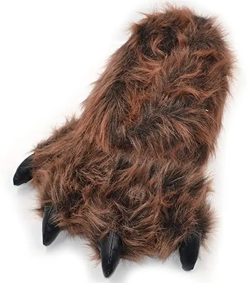 Millffy Funny Slippers Grizzly Bear Stuffed Animal Claw Paw Slippers Toddlers Costume Footwear 