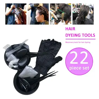 

Hot Sale 22Pcs/Set Hair Coloring Brush Bowl Gloves Cloth Tint Tool Bleach Dye Color Dying Brushes DIY Hair Cutting Coloring Tool
