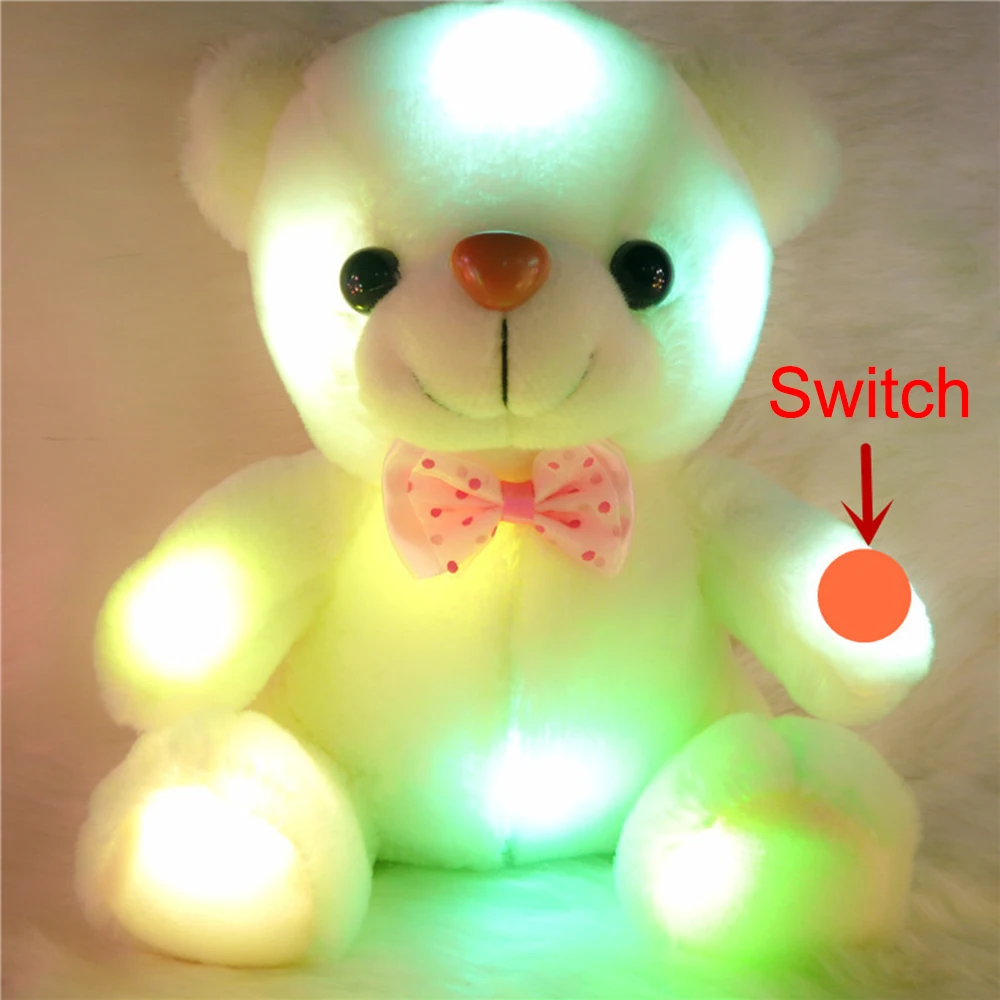 СВЕТОДИОДНЫЙ цветной плюшевый мишка светильник 20 см Прекрасный Светящийся детский подарок мягкие детские светящиеся плюшевые игрушки светильник ing чучела Медведь ночник
