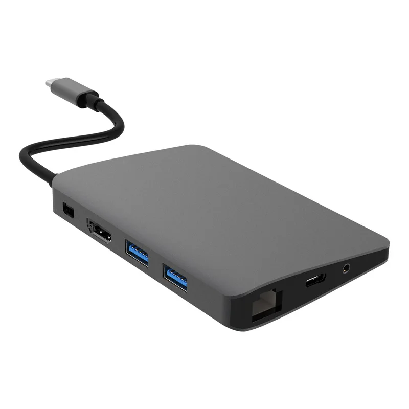 9 в 1 концентратор USB type C адаптер мульти Функция Тип-C концентраторы разветвитель на 4K HDMI Расширение Док-станция для Тип-c-концентратор совместим с Macbook Pro