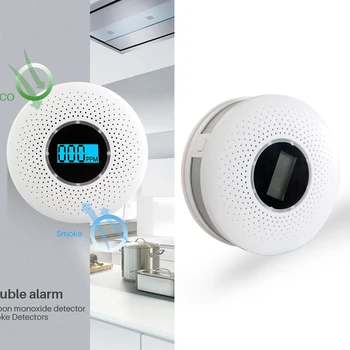 

Carbon Monoxide Detector Poisoning Gas Smoke Alarm Sensor Warning Tester Universal CO&Smoke Detector Kitchen Security