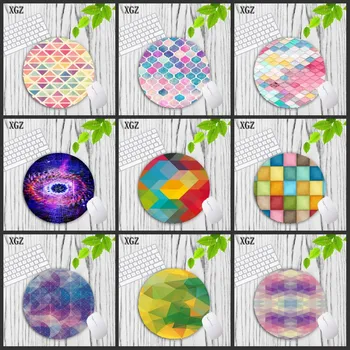 

XGZ Cool Pastel Watercolor Moroccan Computer Mousepads Gamer Gaming Mouse Pads Round Mousepad Office Table Mat Desk