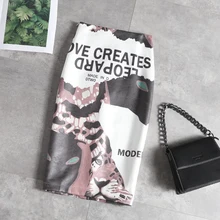 Женская юбка средней длины с принтом, облегающая бедра, юбка средней длины для зимы, стиль, Ретро стиль, высокая талия, одношаговая юбка